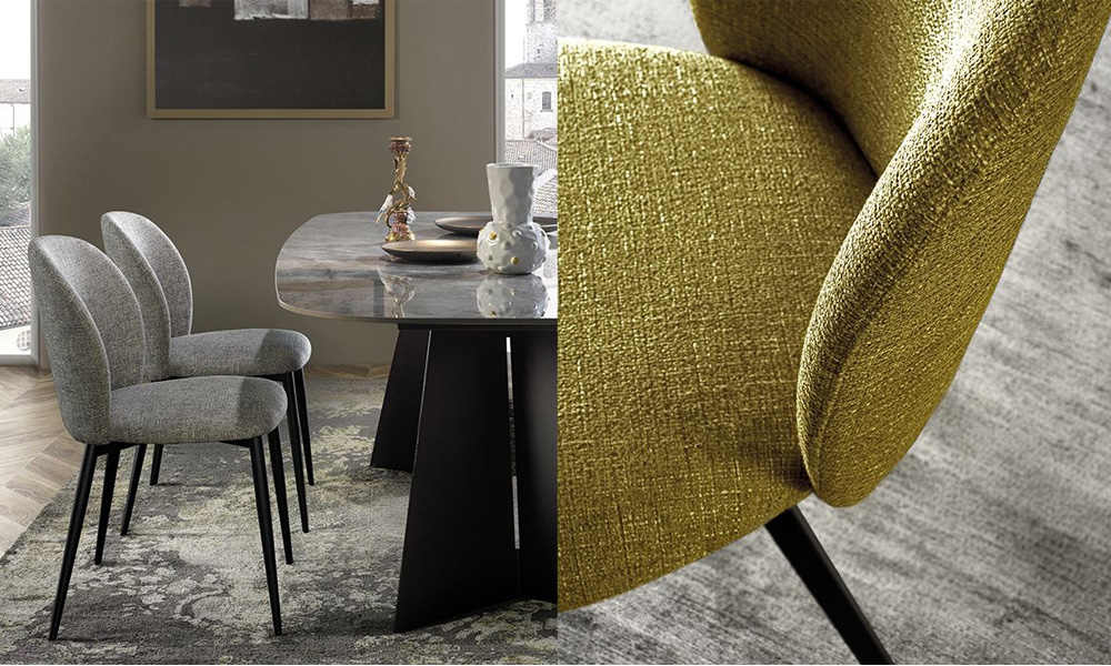 Lot de 4 chaises tissu