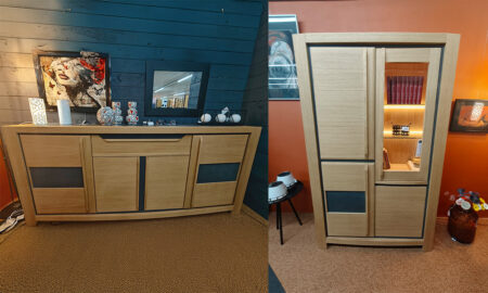 Enfilade 4 portes + Vitrine option LED